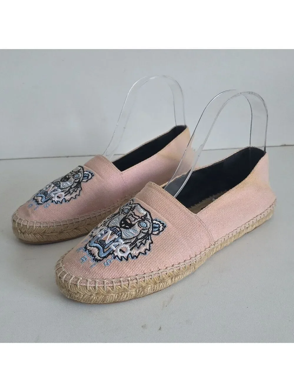 KENZO | Classic Tiger canvas espadrilles pink Blue Sz 37